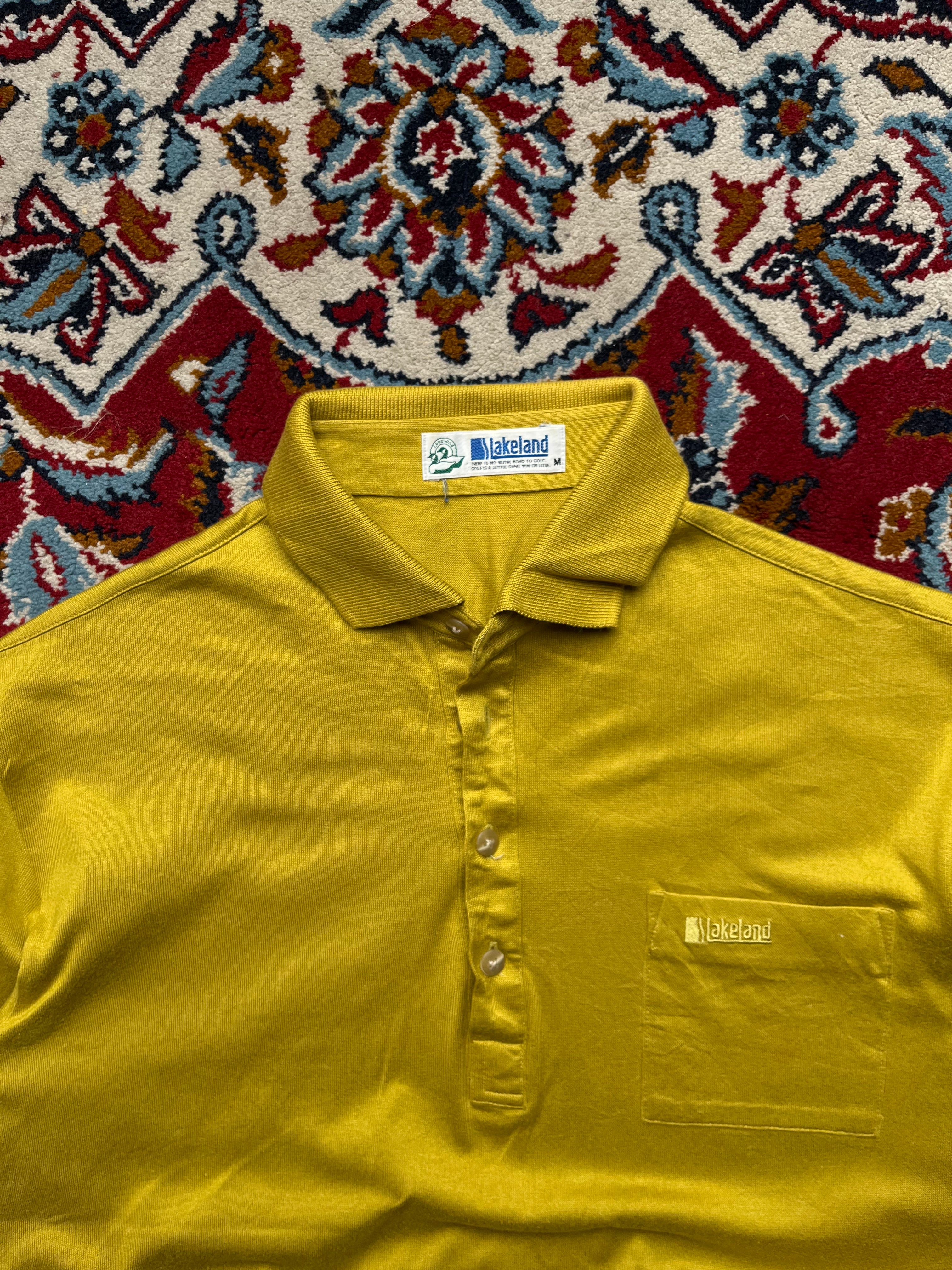 Vintage Lakeland Mustard Yellow Golf Polo TEE - M