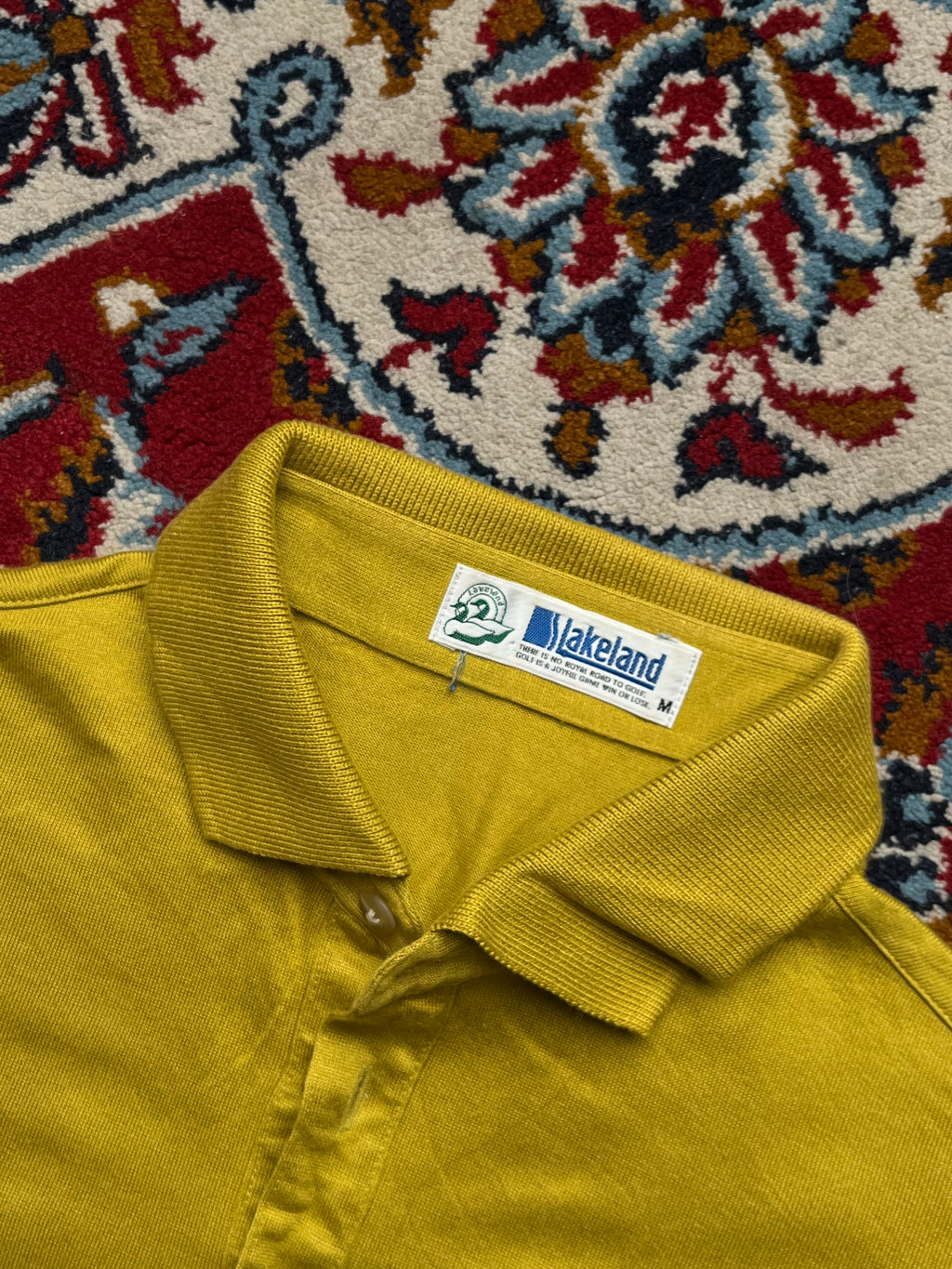 Vintage Lakeland Mustard Yellow Golf Polo TEE - M