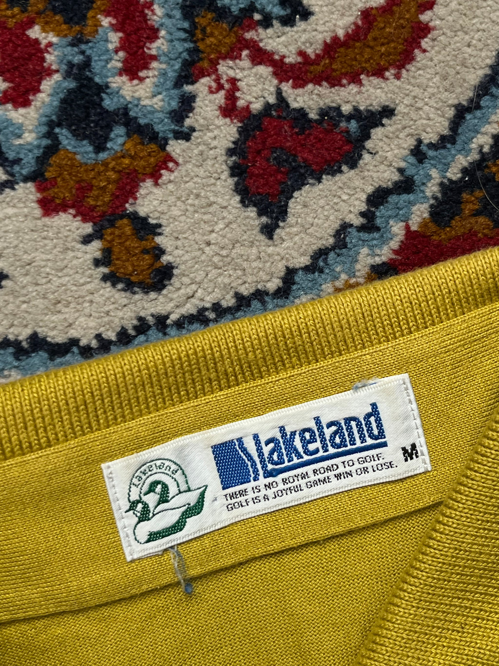 Vintage Lakeland Mustard Yellow Golf Polo TEE - M