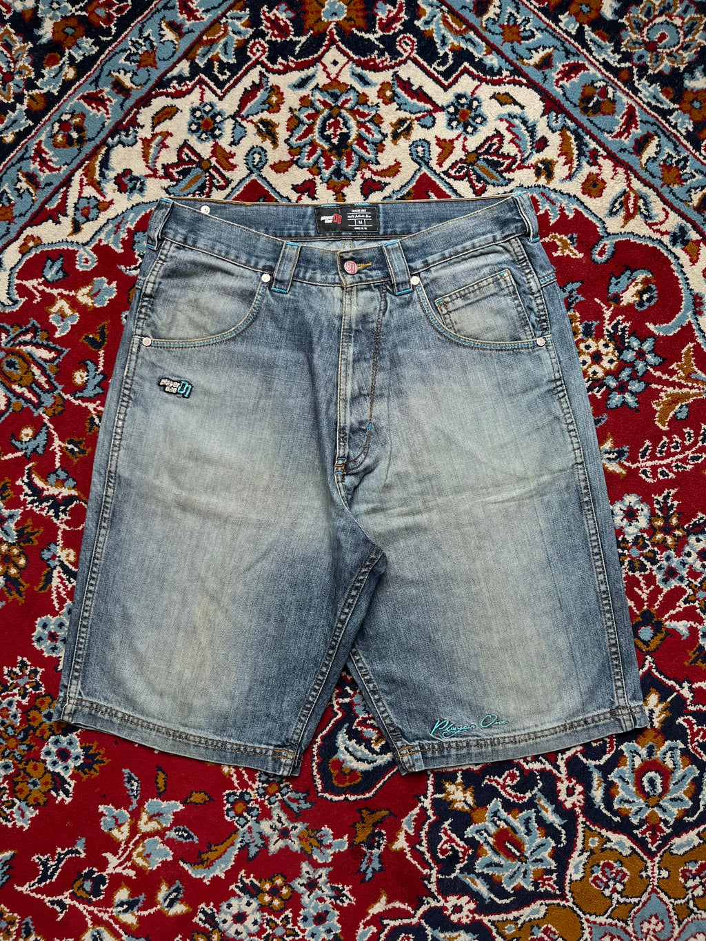 Player One 01 Denim Unit Embroidered Shorts - 32