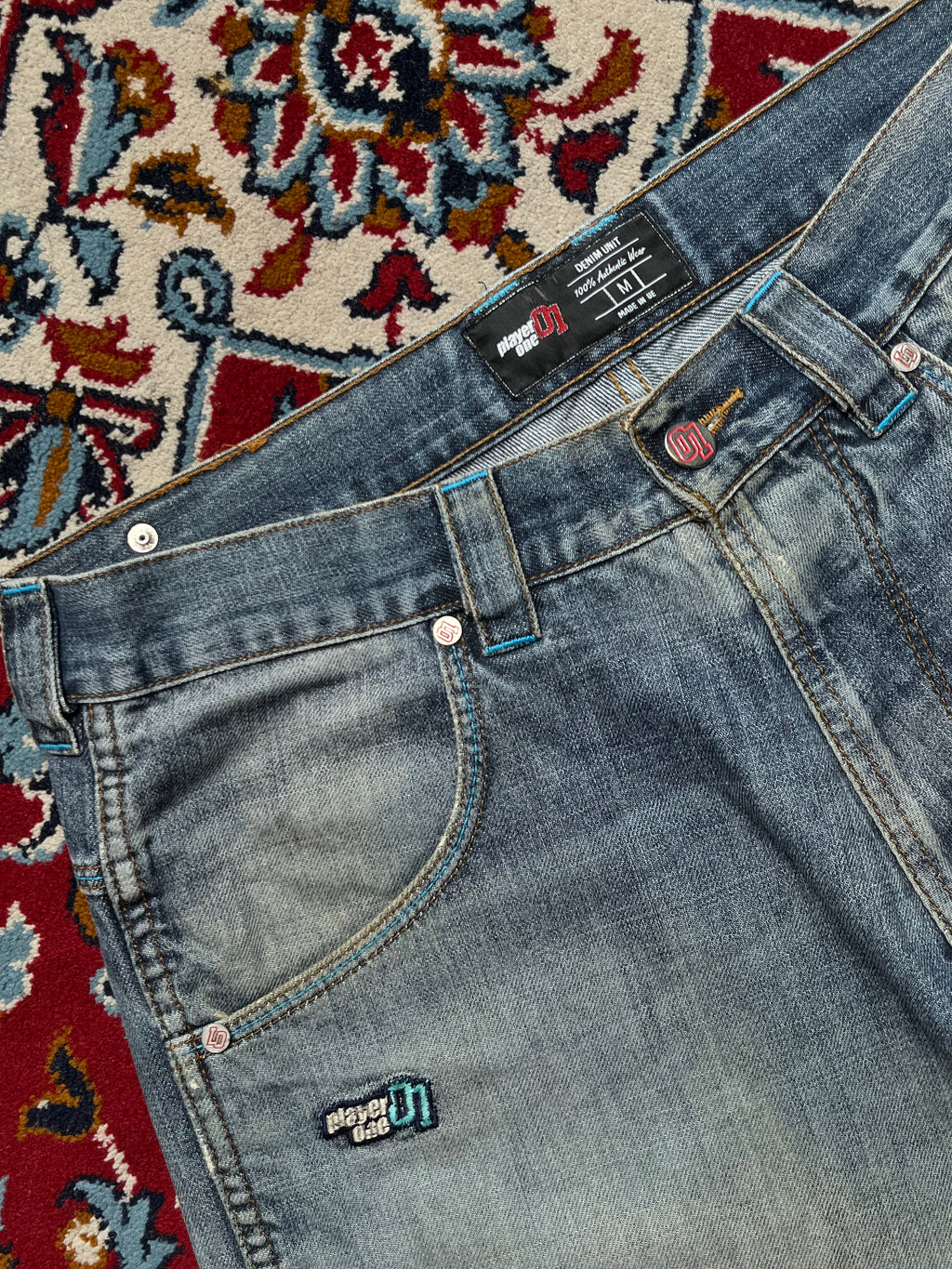 Player One 01 Denim Unit Embroidered Shorts - 32