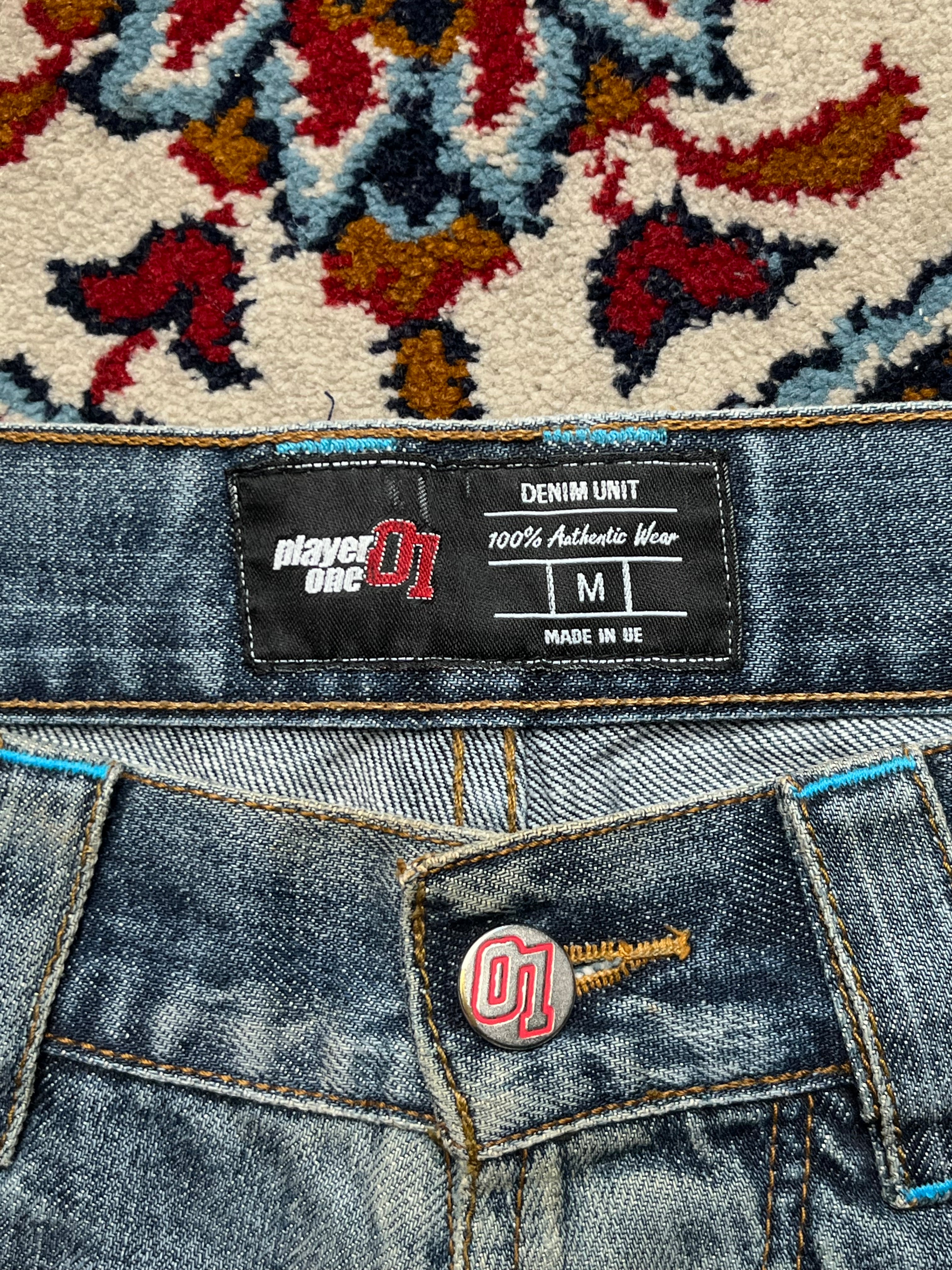 Player One 01 Denim Unit Embroidered Shorts - 32