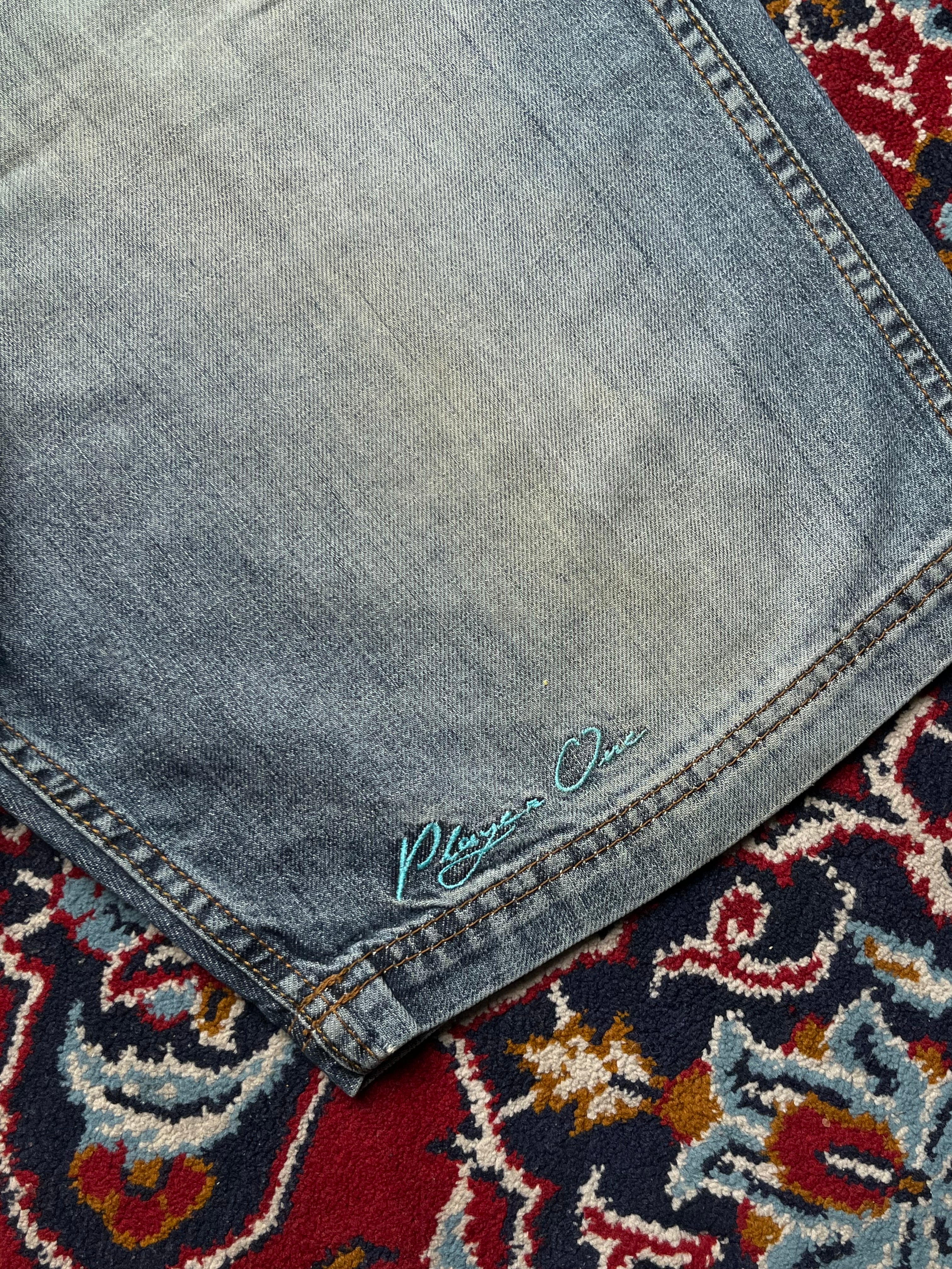 Player One 01 Denim Unit Embroidered Shorts - 32