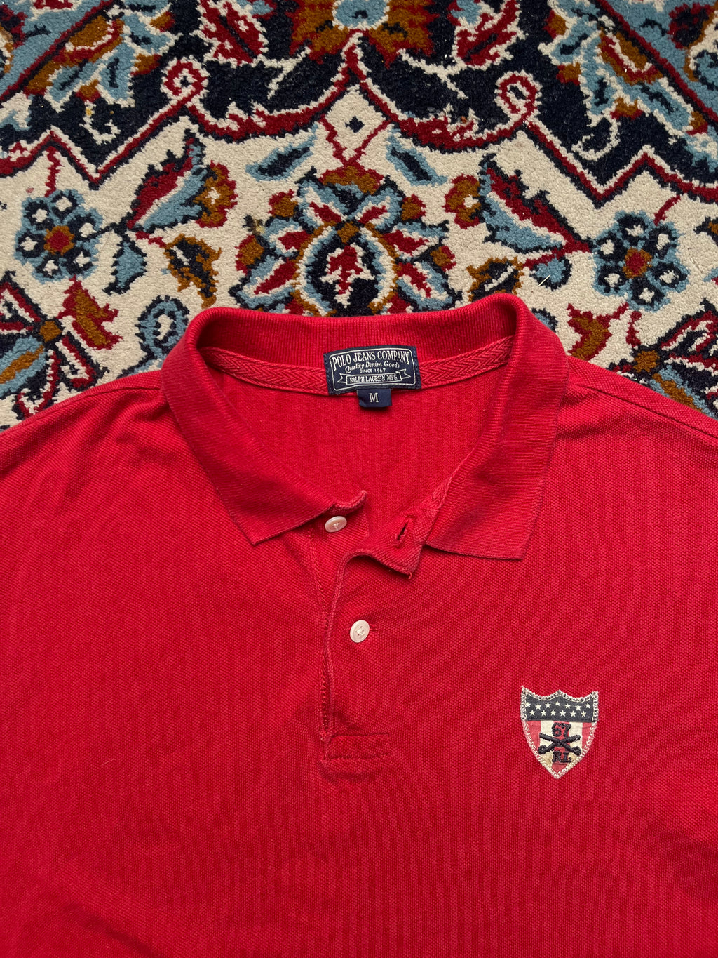 Vintage Polo Ralph Lauren Military Patchwork Polo Tee - M