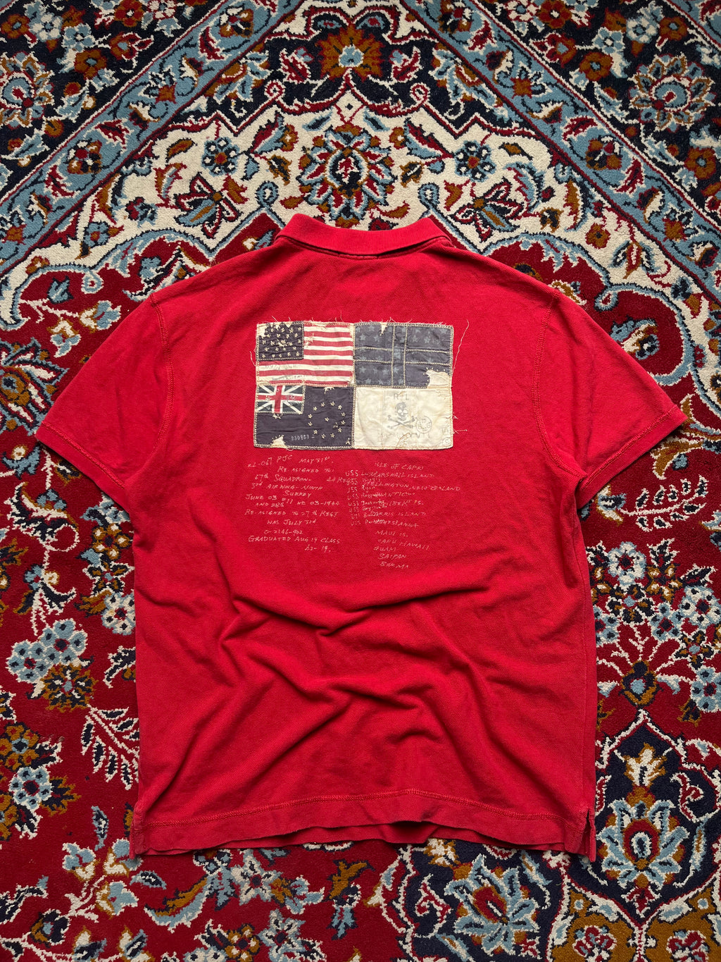 Vintage Polo Ralph Lauren Military Patchwork Polo Tee - M