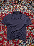 Vintage Giorgio Armani Open Collar Navy Blue Polo Tee - M