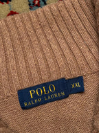 Polo Ralph Lauren Cotton Tan Heather Ribbed Mock Neck Sweater - XL