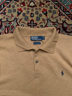 Polo Ralph Lauren Lambswool Camel Knit Polo Sweater - XL