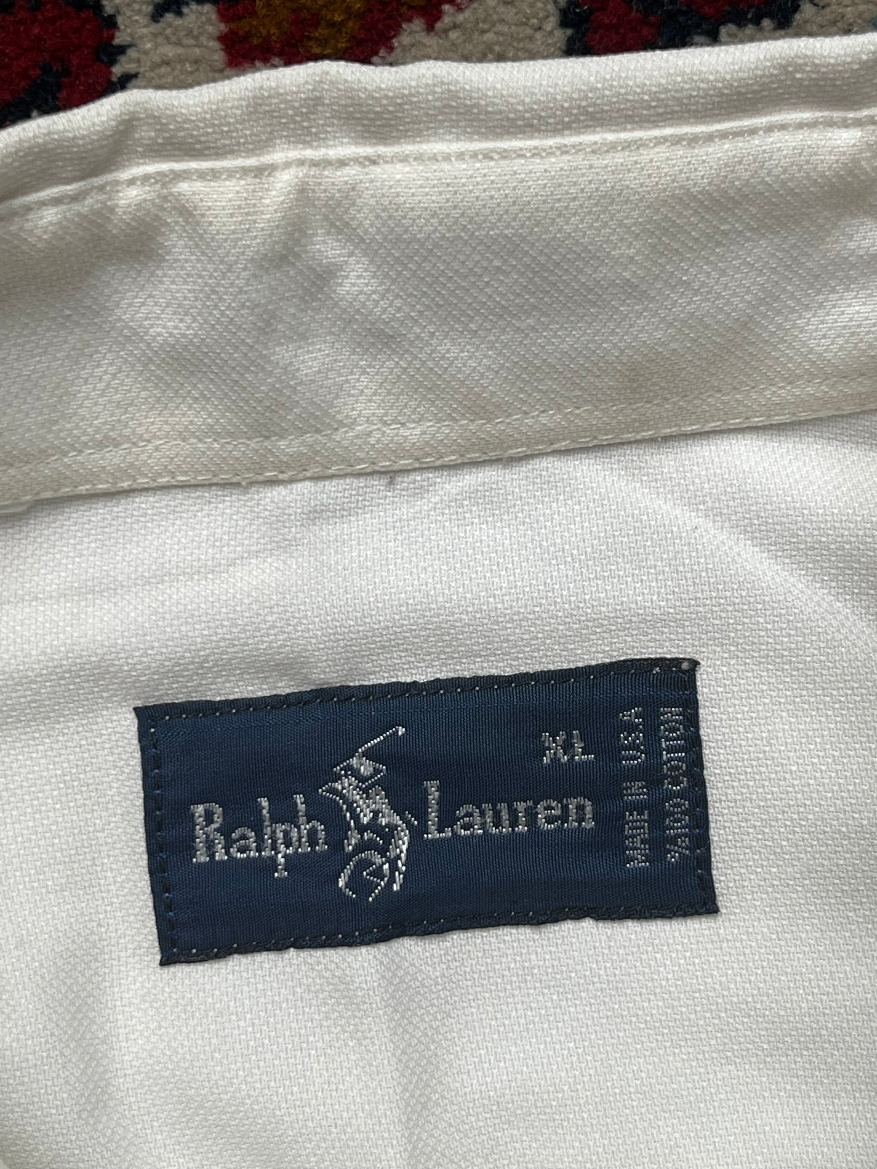 Polo Ralph Lauren White Textured Oxford Button Down Shirt - M