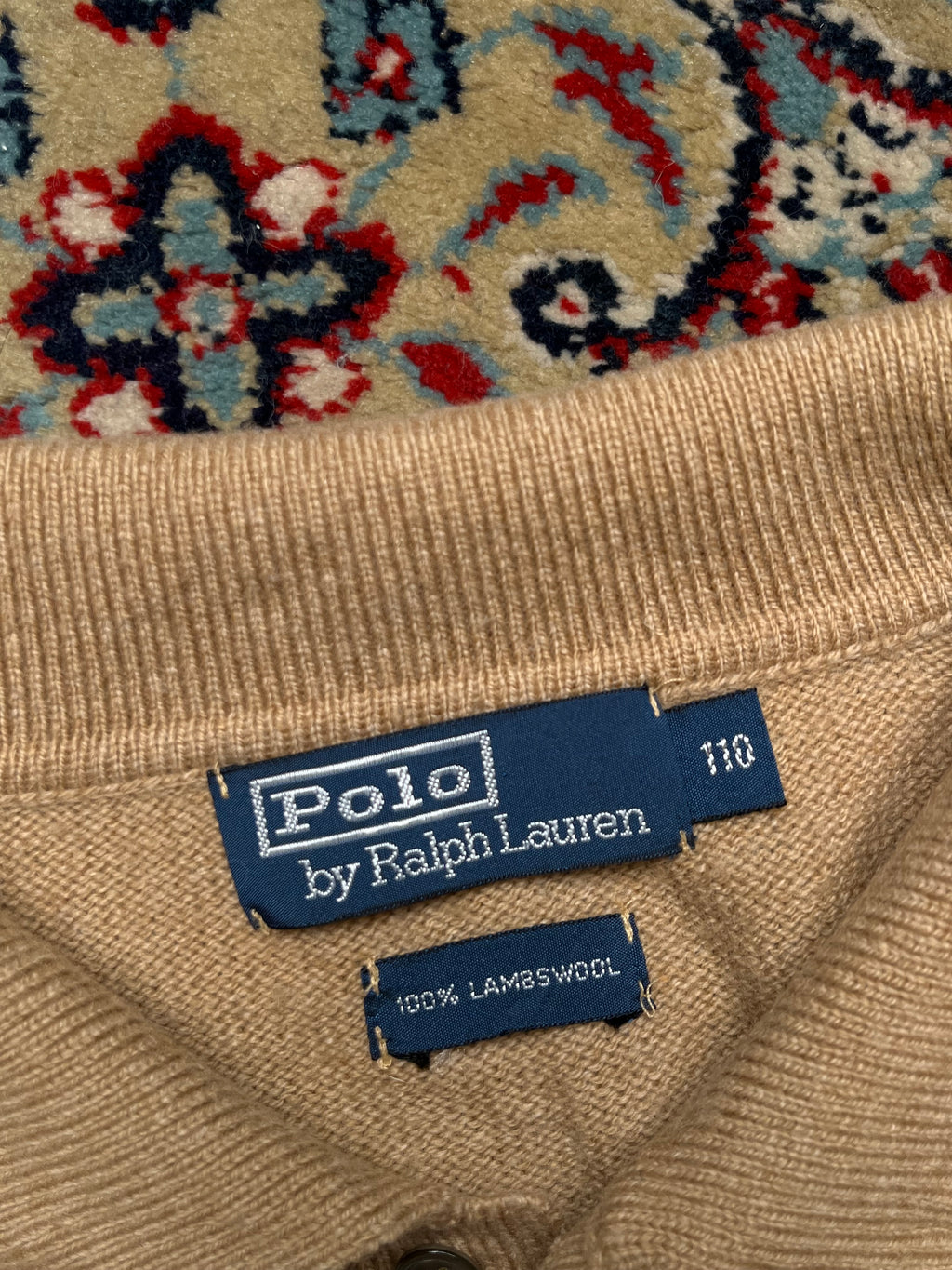 Polo Ralph Lauren Lambswool Camel Knit Polo Sweater - XL