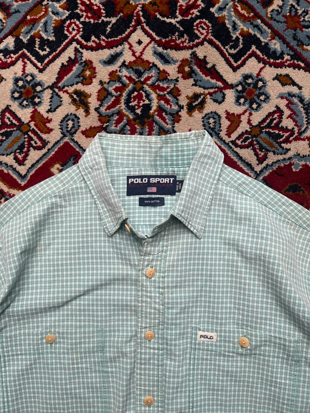 Polo Ralph Lauren Sport Checkered Cotton Button Down Shirt - L