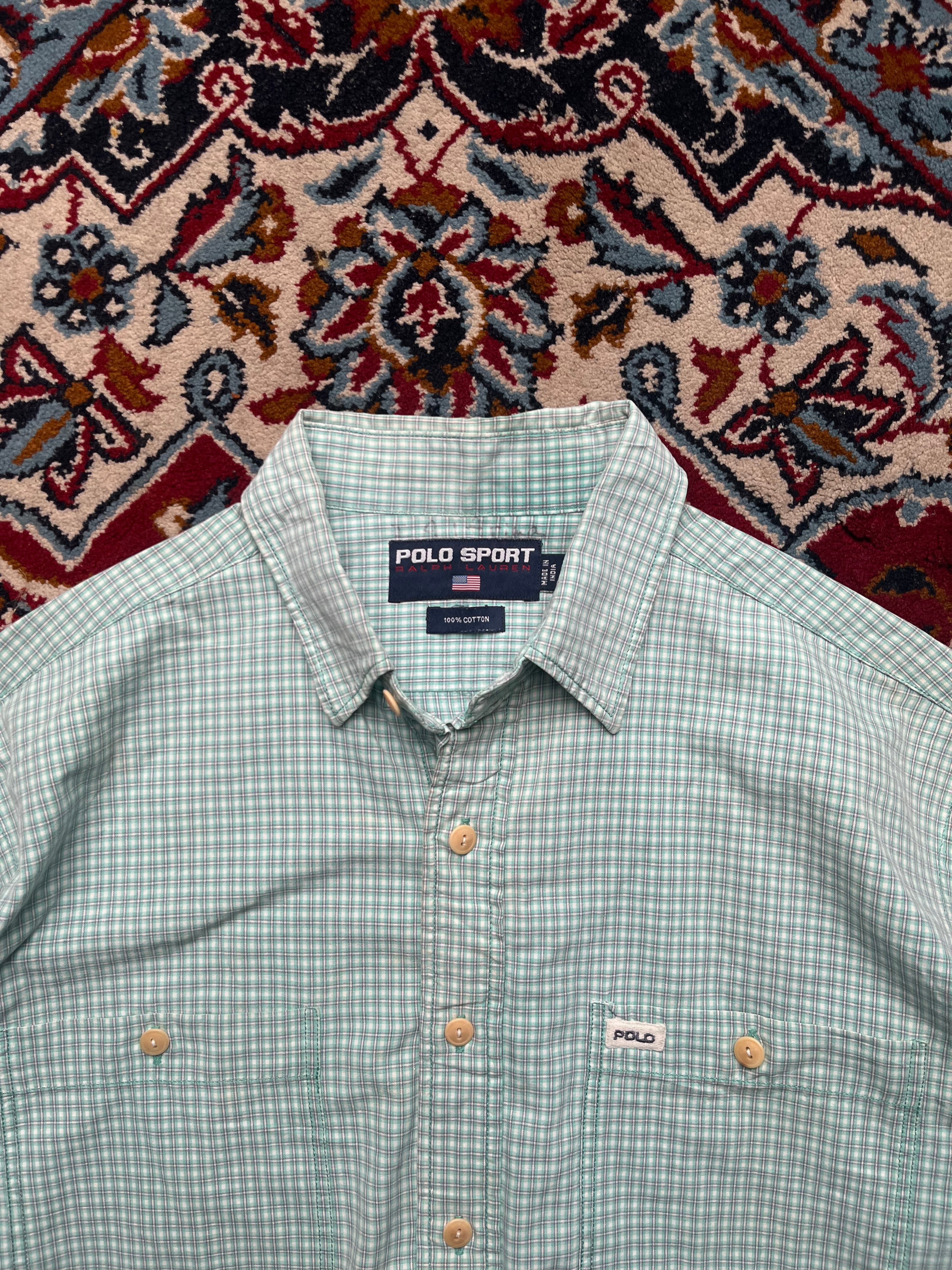 Polo Ralph Lauren Sport Checkered Cotton Button Down Shirt - L