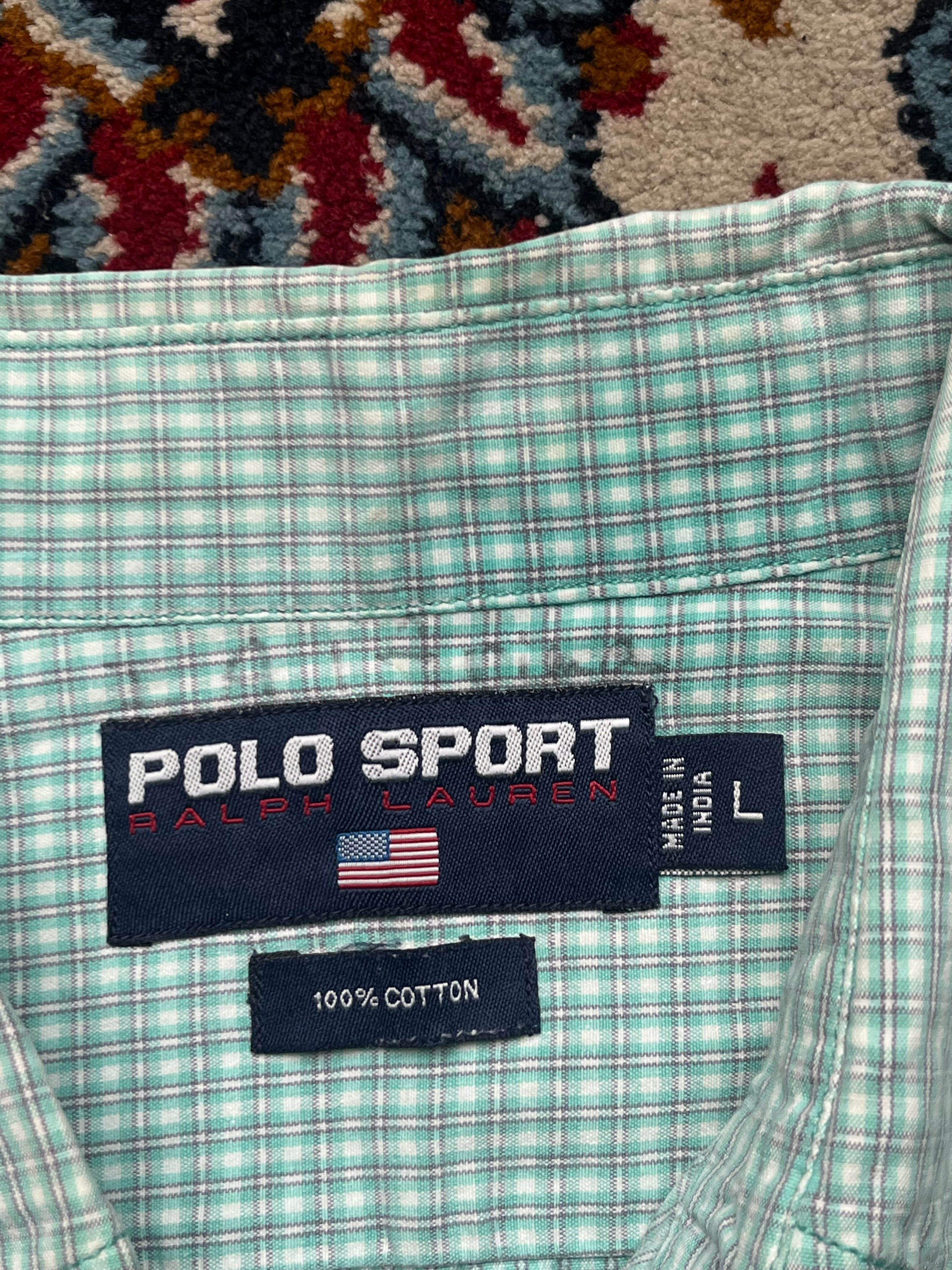 Polo Ralph Lauren Sport Checkered Cotton Button Down Shirt - L
