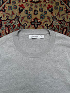 Calvin Klein Cotton Heather Grey Knit Crewneck Sweater - M