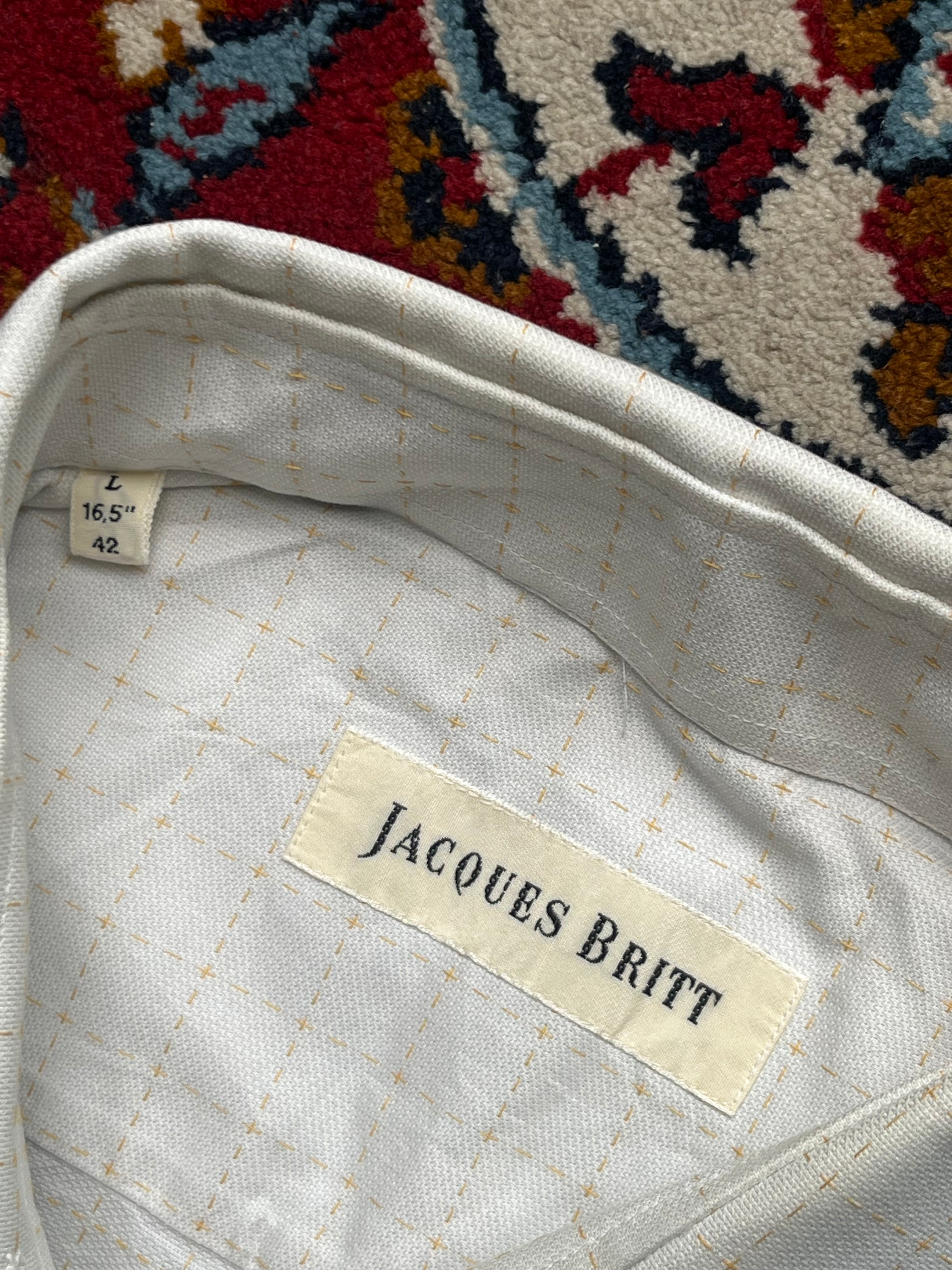 Jacques Britt Grid Pattern Cotton Button Down Shirt - L