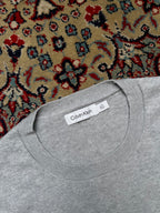 Calvin Klein Cotton Heather Grey Knit Crewneck Sweater - M