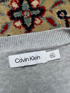 Calvin Klein Cotton Heather Grey Knit Crewneck Sweater - M