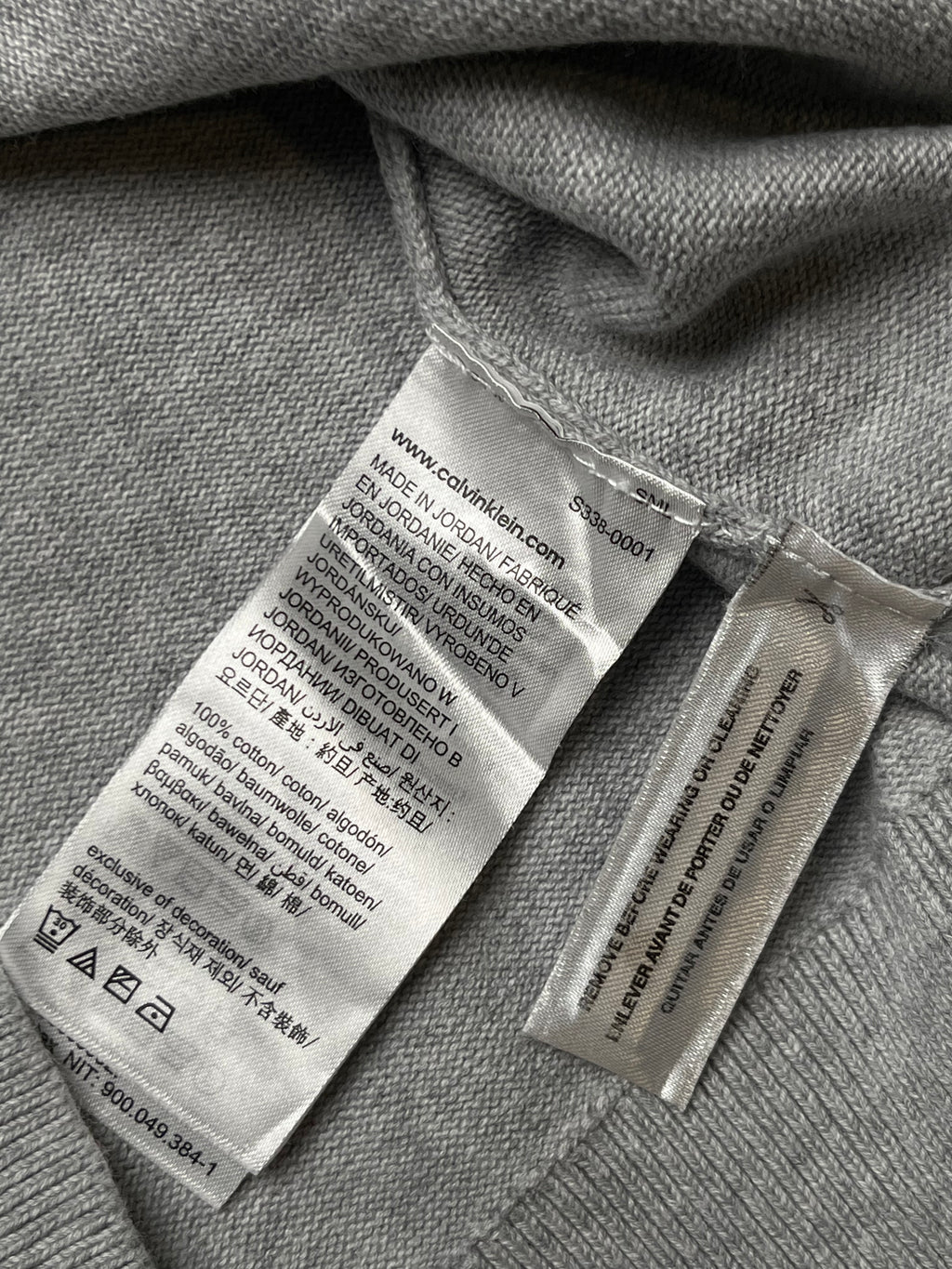 Calvin Klein Cotton Heather Grey Knit Crewneck Sweater - M