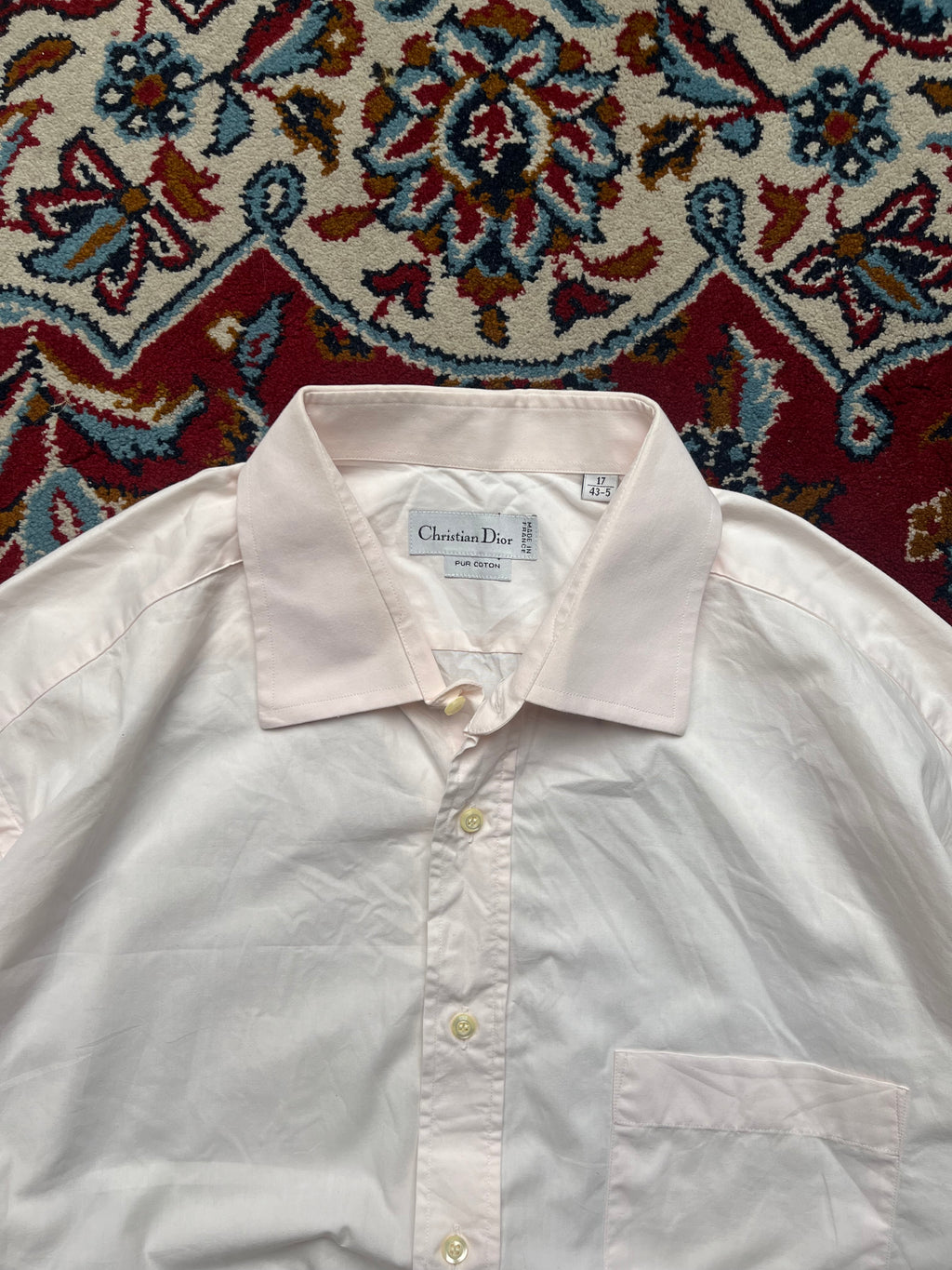 Christian Dior Light Pink Cotton Button Down Shirt - XL
