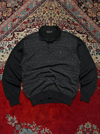 Vintage Yves Saint Laurent Pour Homme Charcoal Heather KNIT Polo Sweater - M