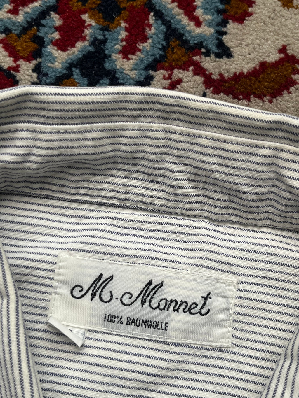 M. Monnet White Fine Striped Button Down Shirt - L