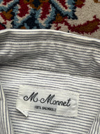 M. Monnet White Fine Striped Button Down Shirt - L