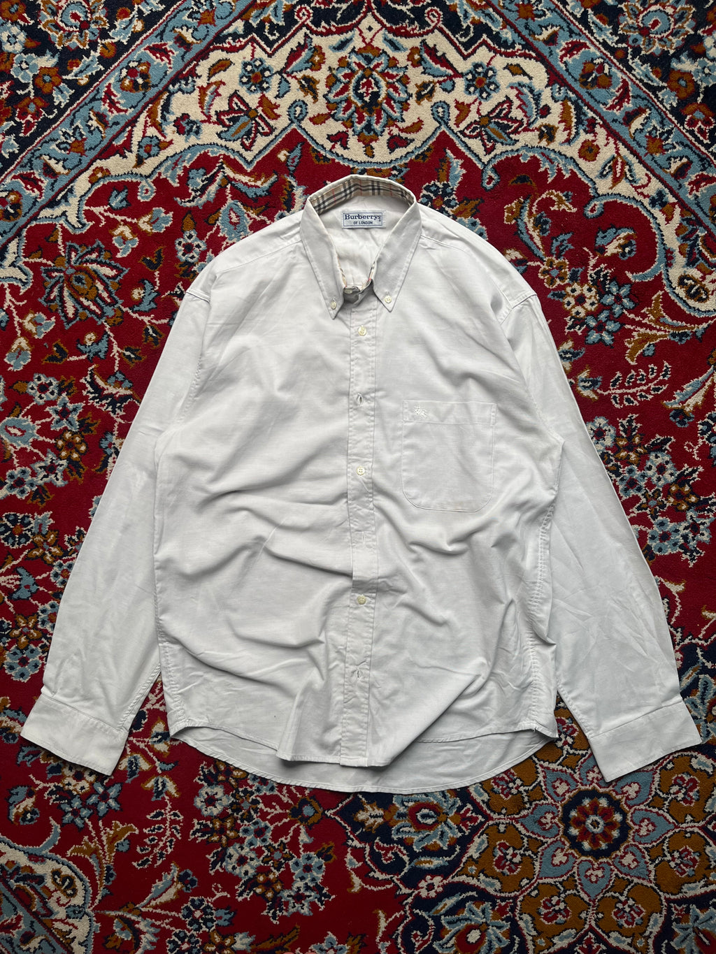 Vintage Burberrys Of London White Button Down Shirt - L