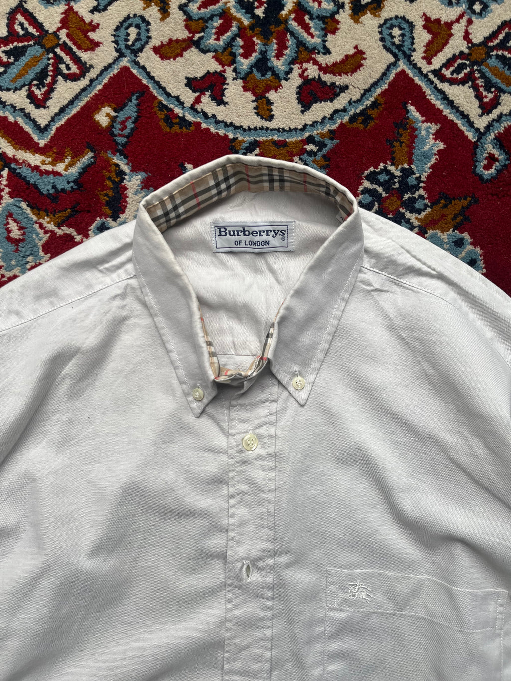 Vintage Burberrys Of London White Button Down Shirt - L