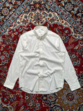 Ralph Lauren White Cotton Nylon Stretch Slim Fit Button Down Shirt - L