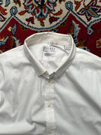 Polo Ralph Lauren White Cotton Nylon Stretch Slim Fit Button Down Shirt - L