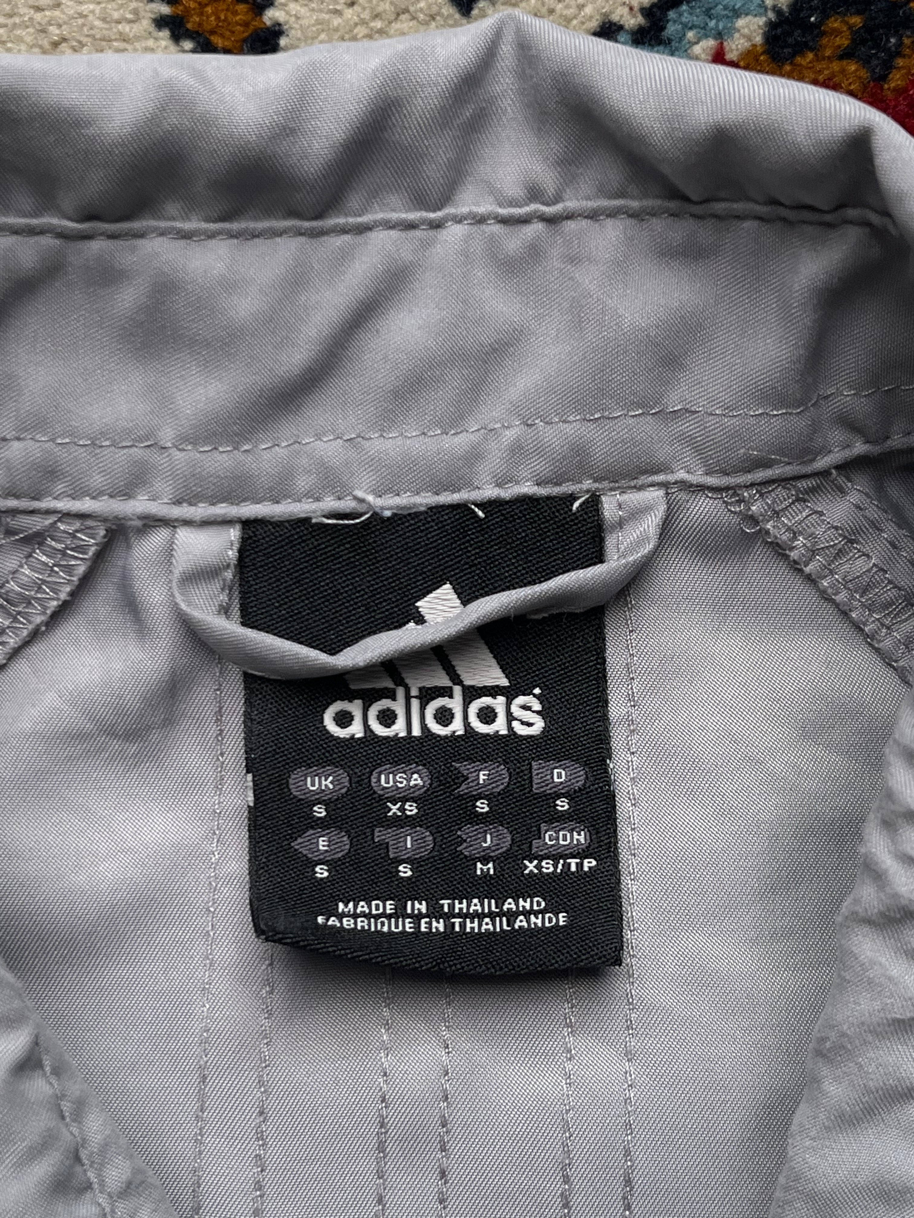 Vintage Adidas 2000s Light Grey Technical Track Shirt - M
