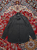 Beverly Hills Polo Club Black White Stripe Button Down Shirt - M