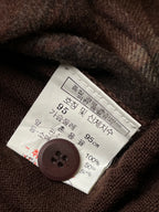 Indian Korea Vintage Brown Plaid Knit Polo Sweater - M