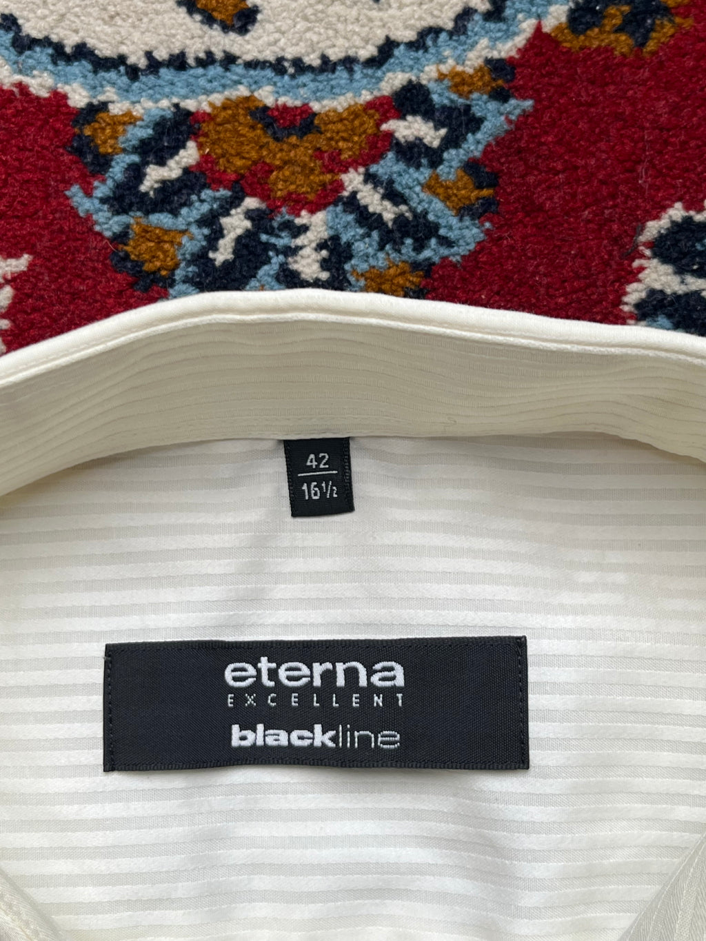 Eterna Excellent Blackline White Tone-on-Tone Stripe Button Down Shirt - XL