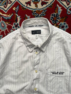 Armani Jeans White Striped Button Down Shirt - L