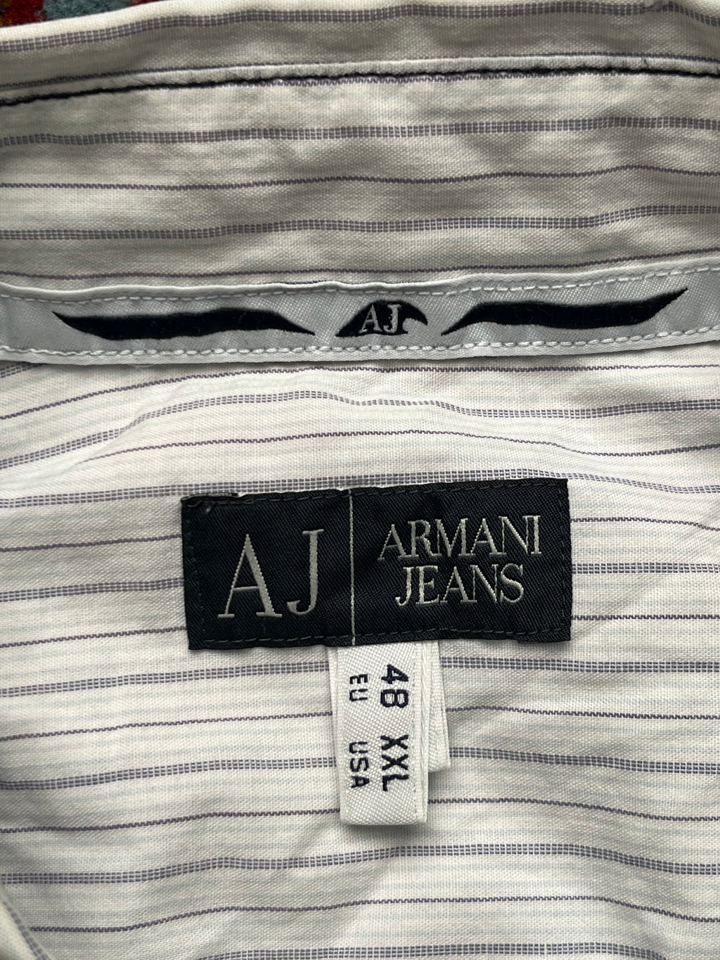 Armani Jeans White Striped Button Down Shirt - L
