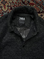 NBA Charcoal Heather Tweed Fleece Coach Jacket - M