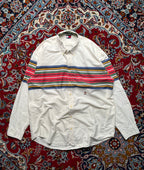 Vintage Tommy Hilfiger Vintage Horizontal Stripe Crest Button Down Shirt - XL