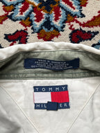 Vintage Tommy Hilfiger Vintage Horizontal Stripe Crest Button Down Shirt - XL