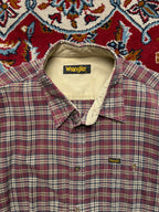 Wrangler Vintage Plaid Cotton Flannel Button Down Shirt - L