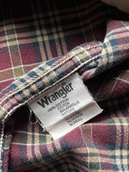 Wrangler Vintage Plaid Cotton Flannel Button Down Shirt - L