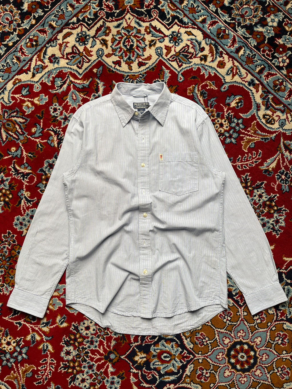 Polo Ralph Lauren Light Blue Striped Button Down Shirt - M