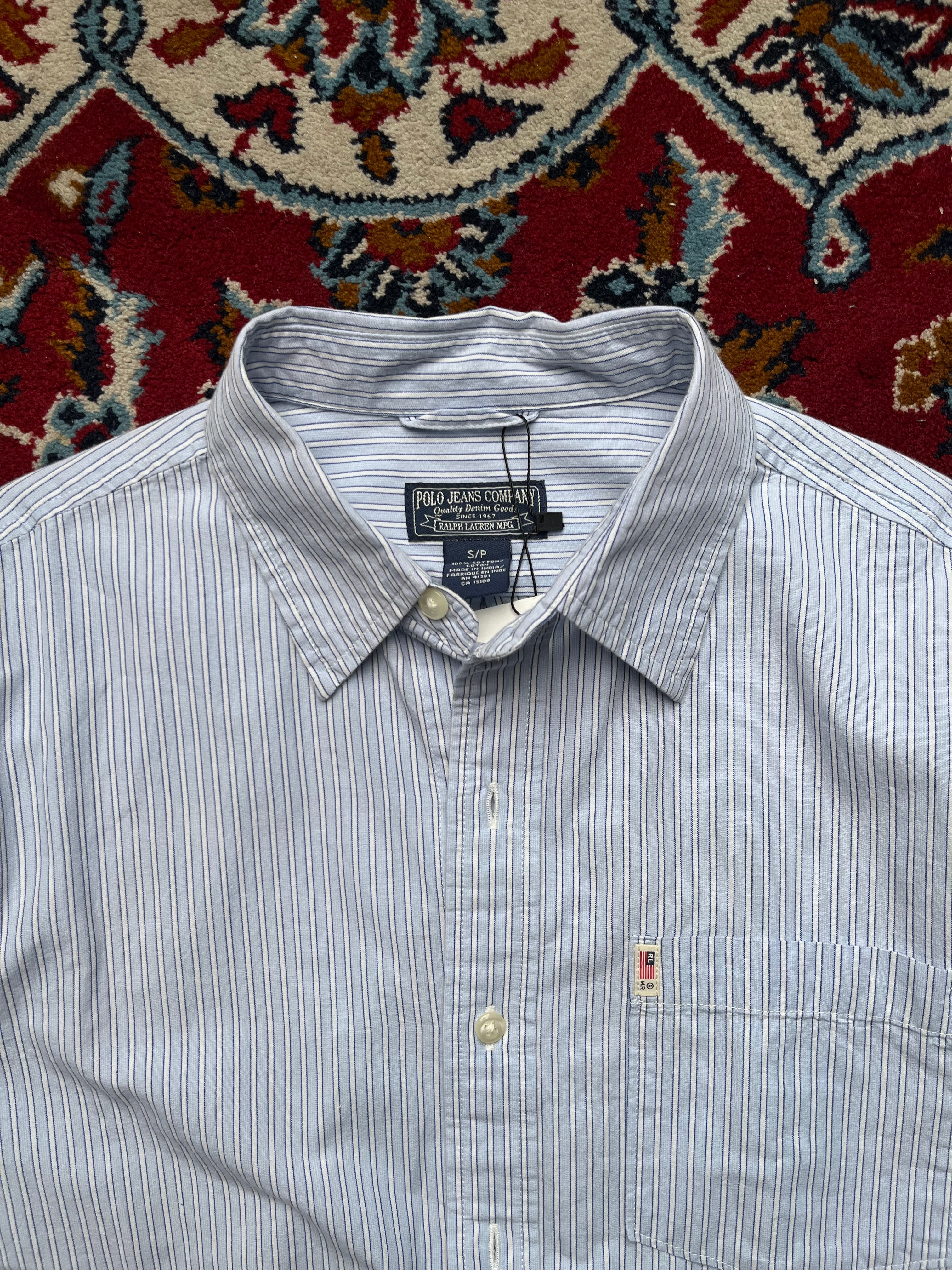 Polo Ralph Lauren Light Blue Striped Button Down Shirt - M