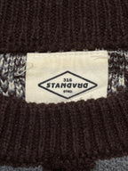 Vintage 316 Standard Argyle Knit Chunky Fuzzy Textured Crewneck Sweater - M