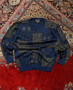Vintage Bruno De Angeli Milano Patchwork Geometric Textured Knit Sweater - L