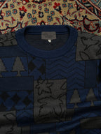 Vintage Bruno De Angeli Milano Patchwork Geometric Textured Knit Sweater - L