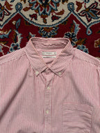 Mango Man Red White Striped Oxford Button Down Shirt - S