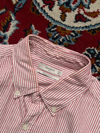 Mango Man Red White Striped Oxford Button Down Shirt - S