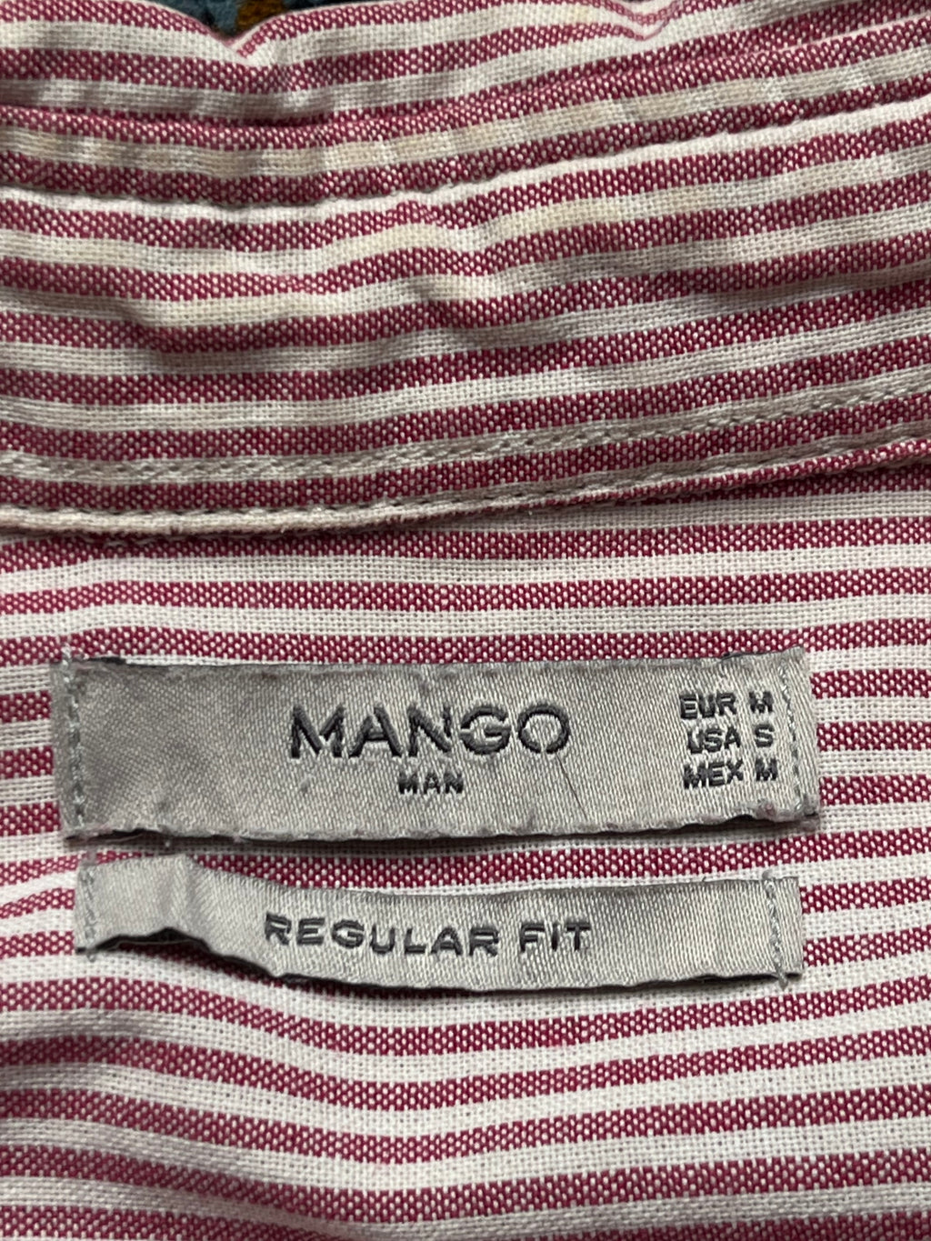 Mango Man Red White Striped Oxford Button Down Shirt - S