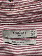 Mango Man Red White Striped Oxford Button Down Shirt - S